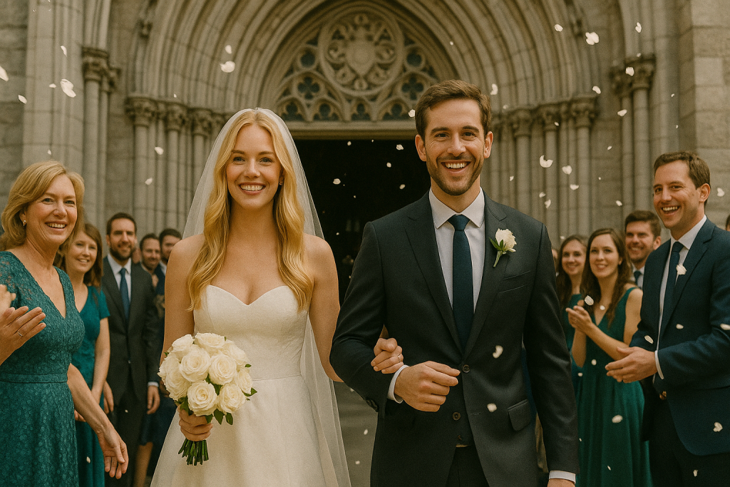 Novios saliendo de la iglesia